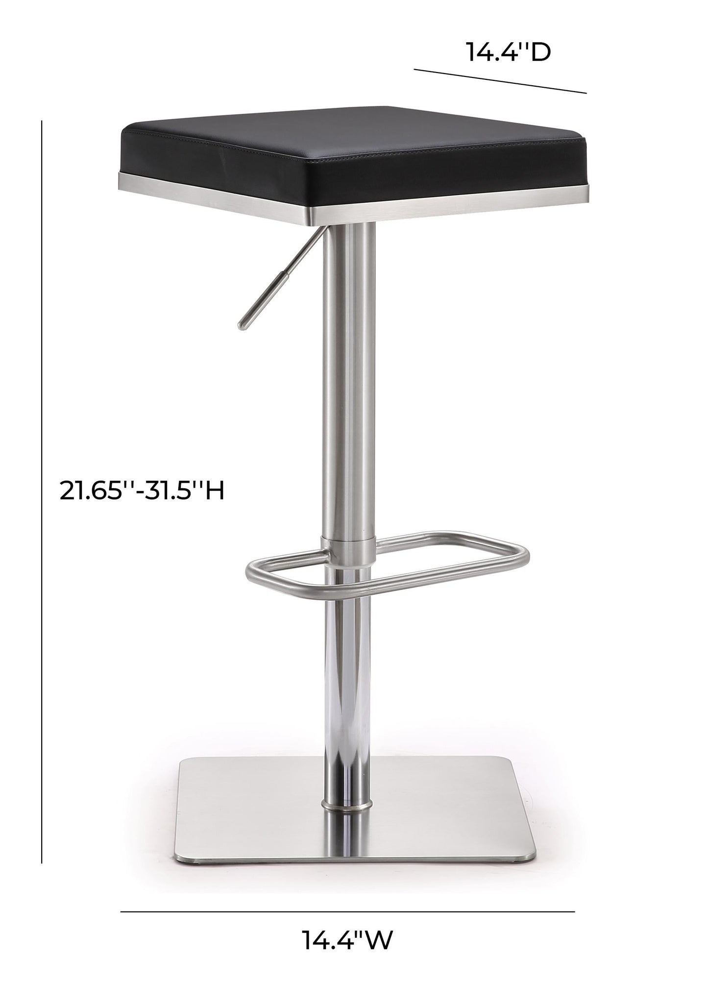 Bari Performance Vegan Leather Adjustable Stool by TOV K3656