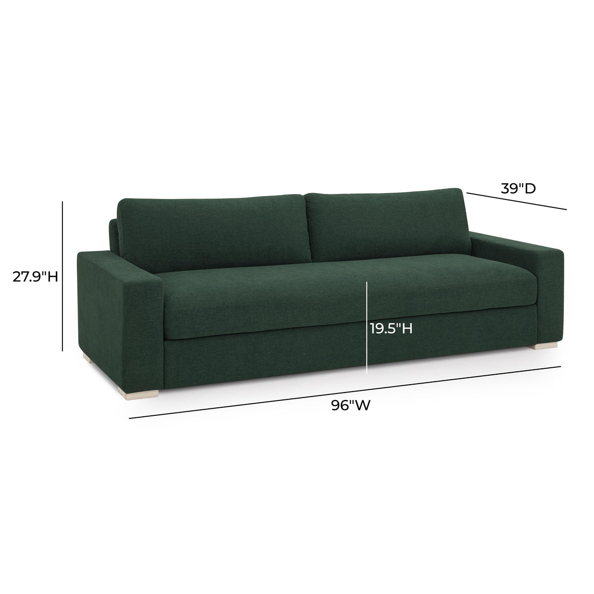 Beckham 96" Forest Green Performance Chenille Sofa by TOV Furniture – photo 7 of 7