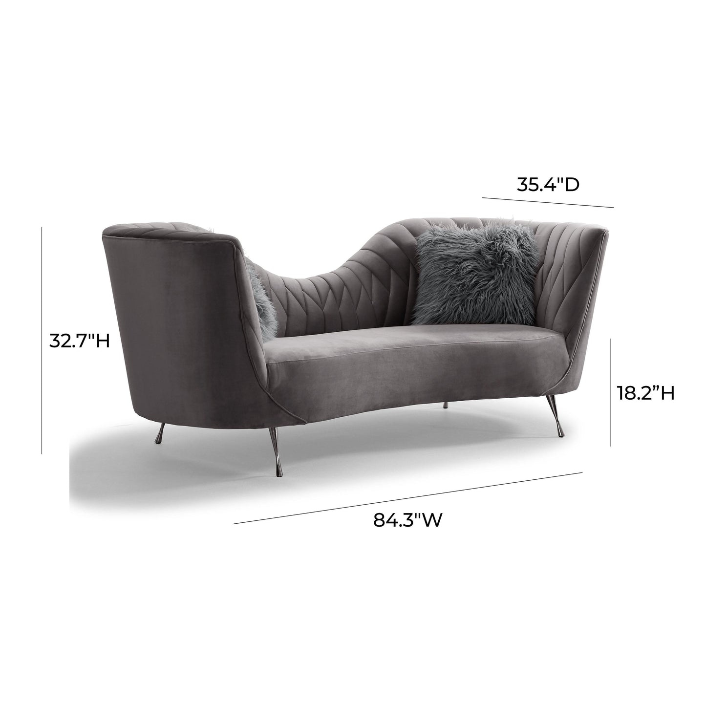 Eva Velvet Sofa Grey by Tov Furniture