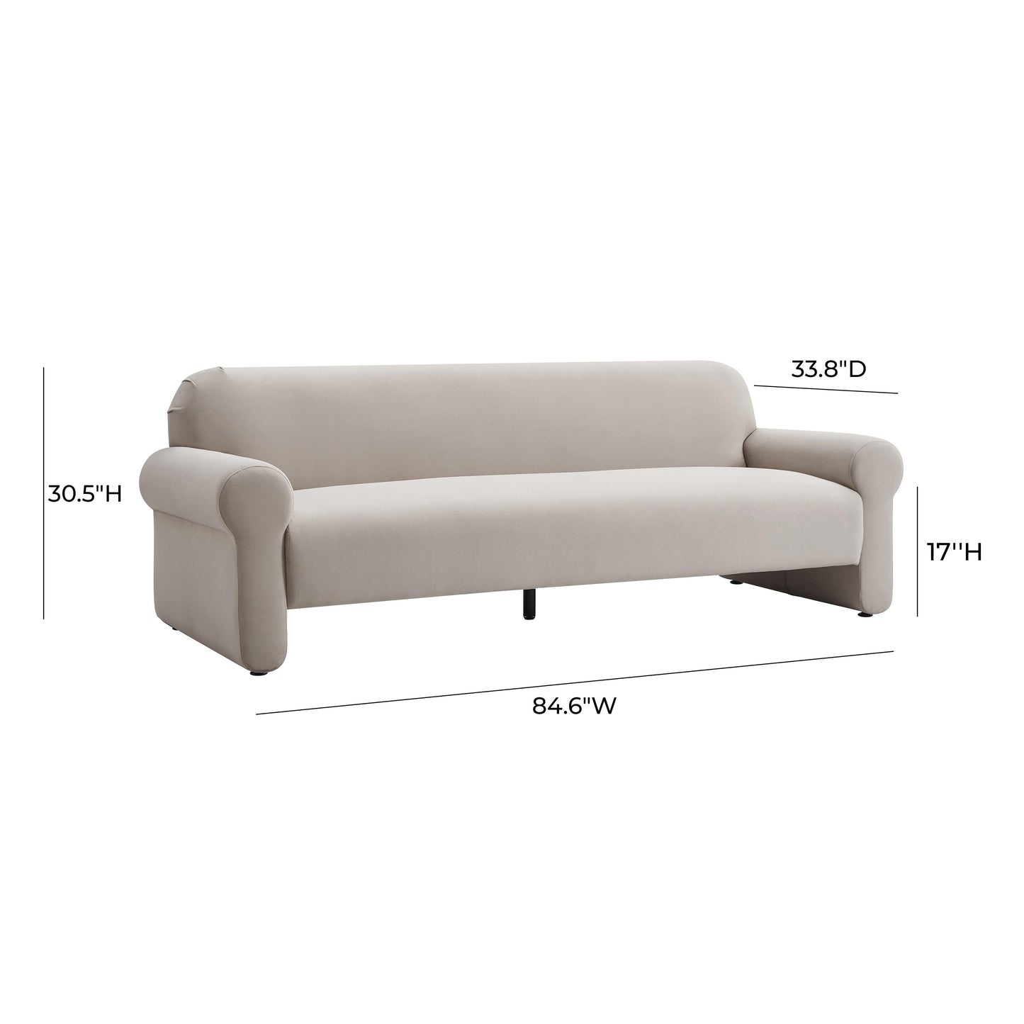 Keelee 84 Velvet Sofa by TOV L68438