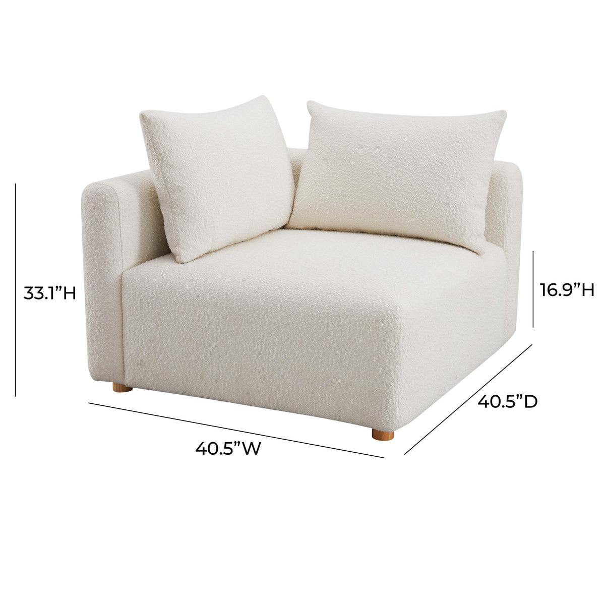 Hangover Cream Performance Boucle Modular Corner Chair by TOV Furniture – photo 7 of 7
