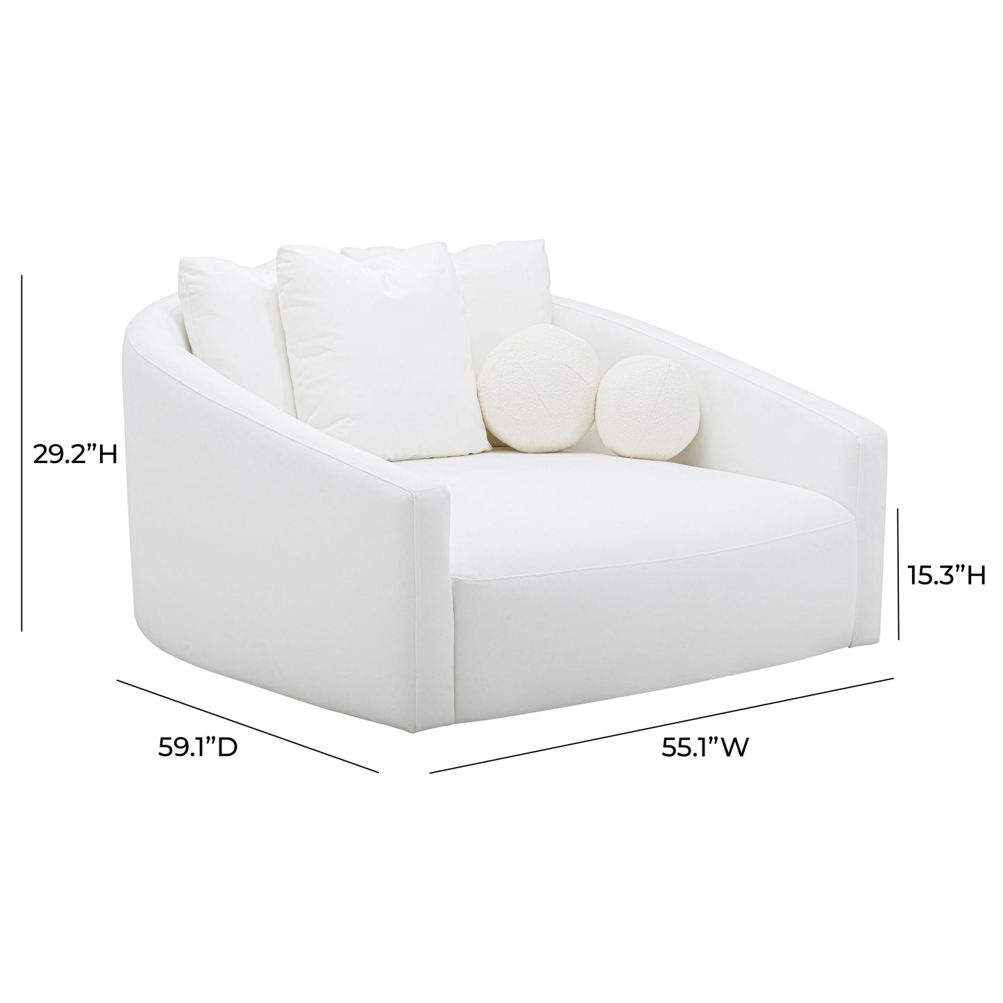 Hanim 55 Cream Performance Fabric Daybed by TOV L68938