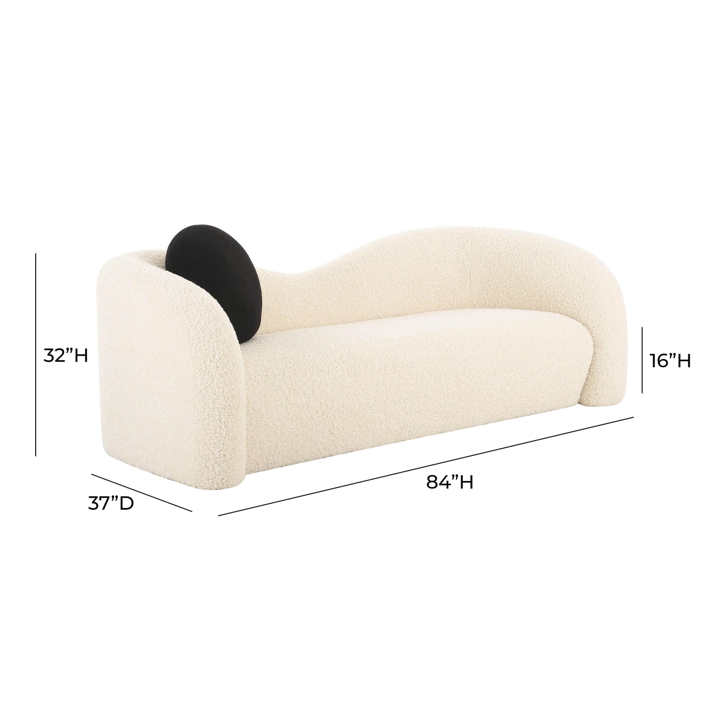 Leonie 84 Beige Faux Shearling Sofa by TOV L68962