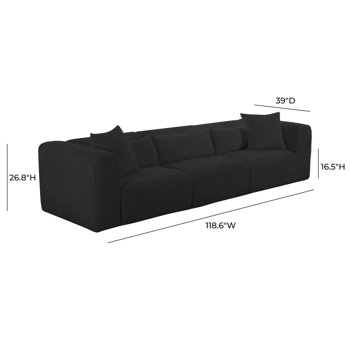 Tarra 118 Fluffy Oversized Corduroy Modular Sofa by TOV L68887