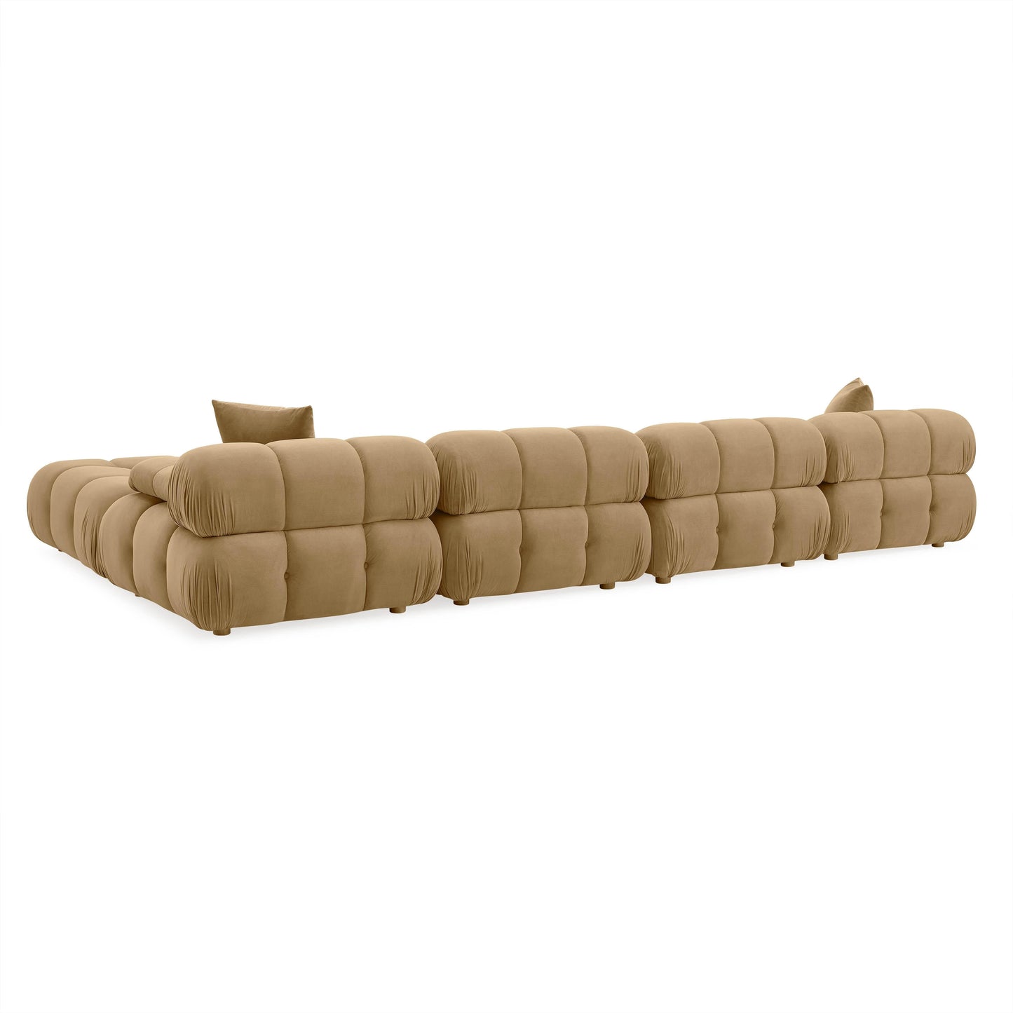 Calliope 6-piece Cafe Au Lait Performance Velvet Modular U-Sectional Cafe Au Lait by Tov Furniture