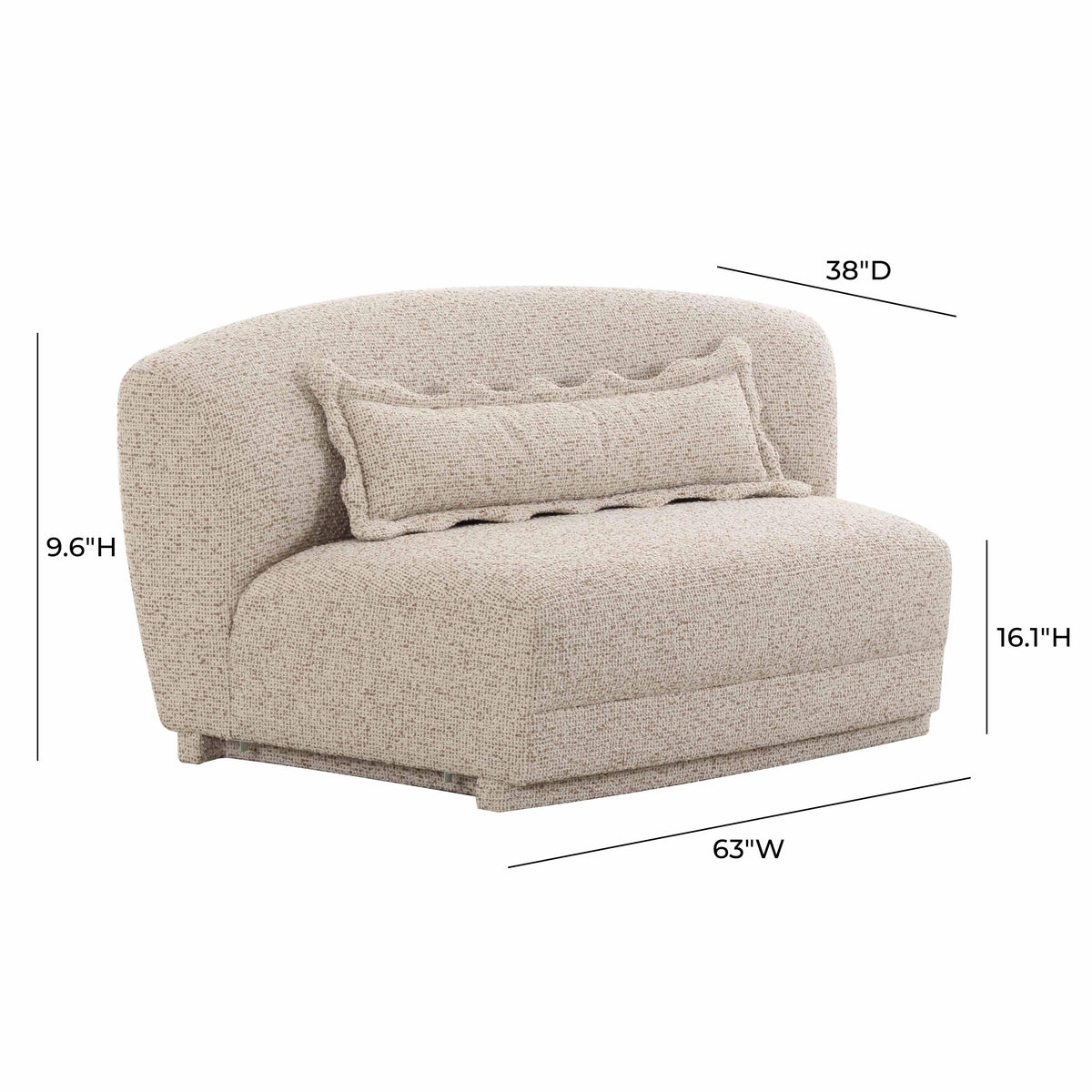 Marion 63" Two-Tone Textured Performance Boucle Armless Loveseat by TOV Furniture – photo 6 of 6