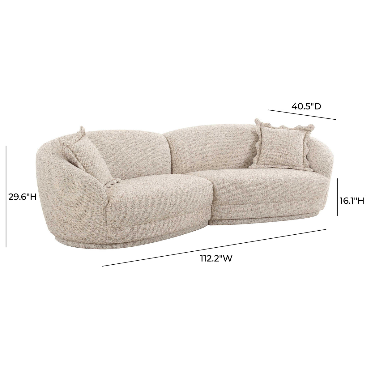 Marion 2-Piece Two-Tone Textured Performance Boucle Sectional by TOV Furniture – photo 6 of 6