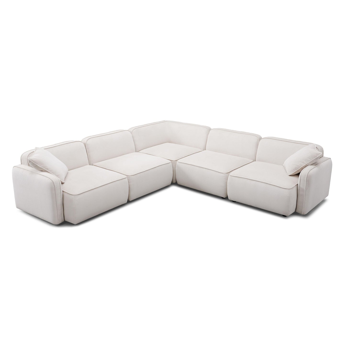 Travie 5 Piece Performance Corduroy Velvet Modular L Sectional by TOV L69184
