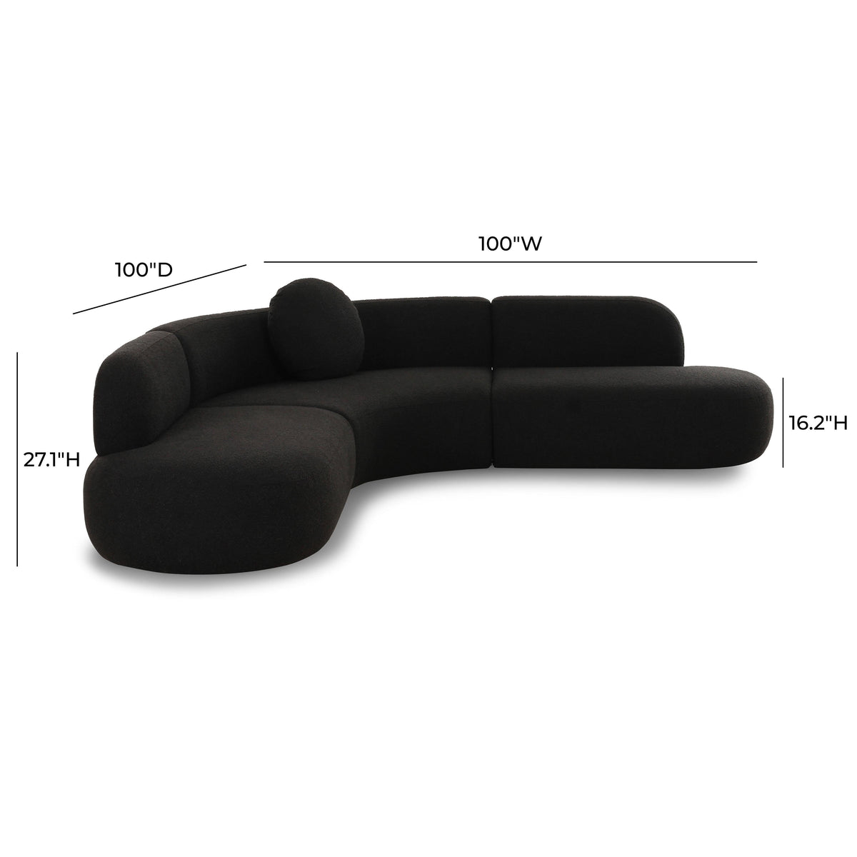 Broohah Black Performance Boucle Sectional by TOV Furniture – photo 6 of 6