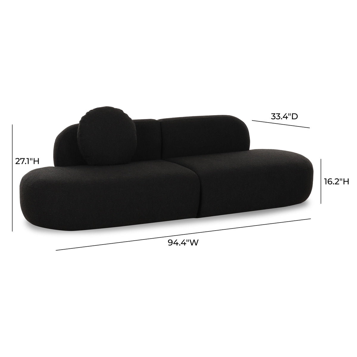 Broohah 94" Black Performance Boucle Sofa by TOV Furniture – photo 9 of 9