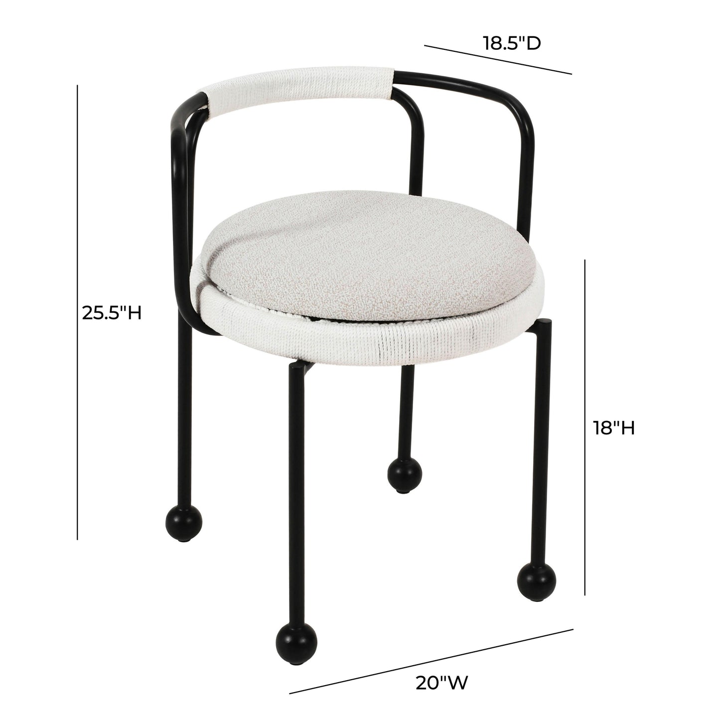 Pansy Cream Outdoor Dining Chair Cream by Tov Furniture