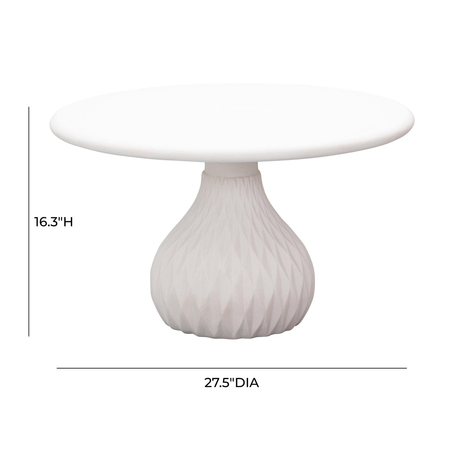 Tulum 27 5 Ivory Concrete Indoor Outdoor Round Coffee Table by TOV O44144