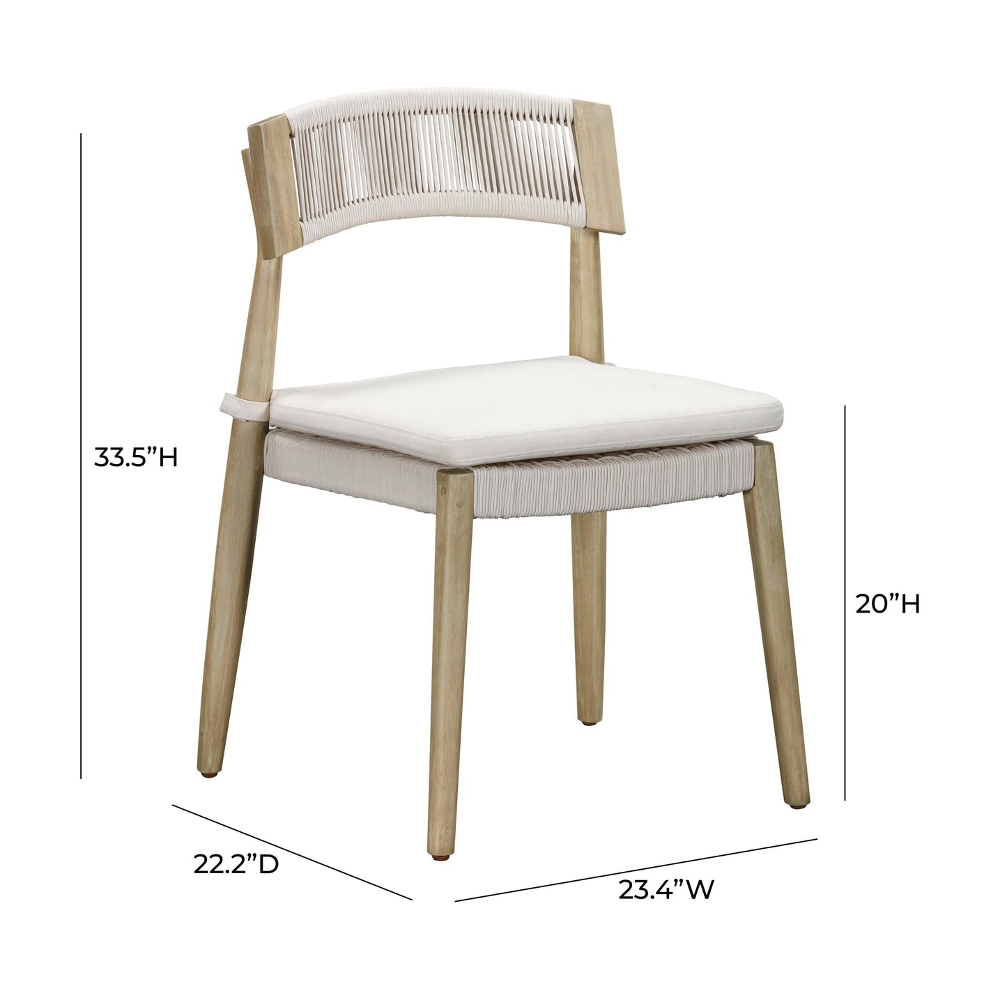 Gata Cream Outdoor Dining Chair - Set of 2 Cream by Tov Furniture