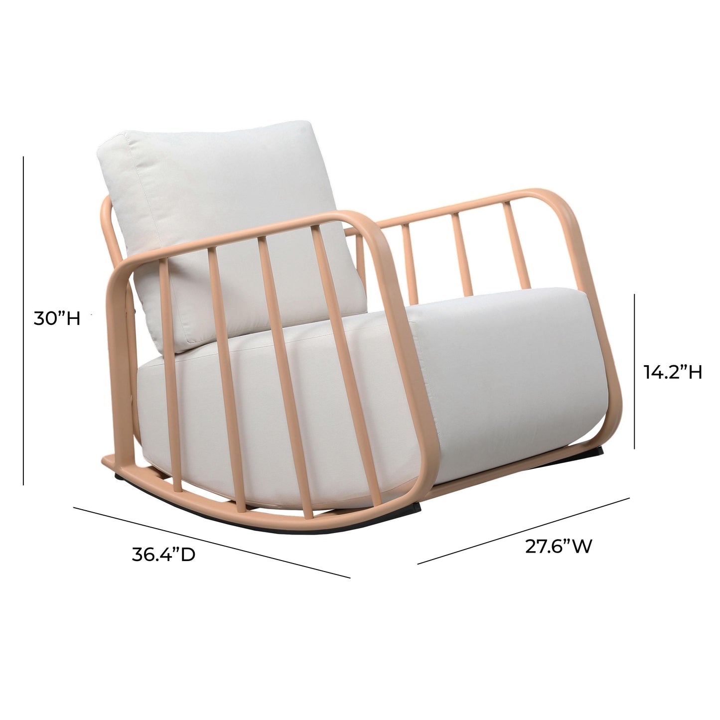Violette Outdoor Rocking Chair Terracotta by Tov Furniture