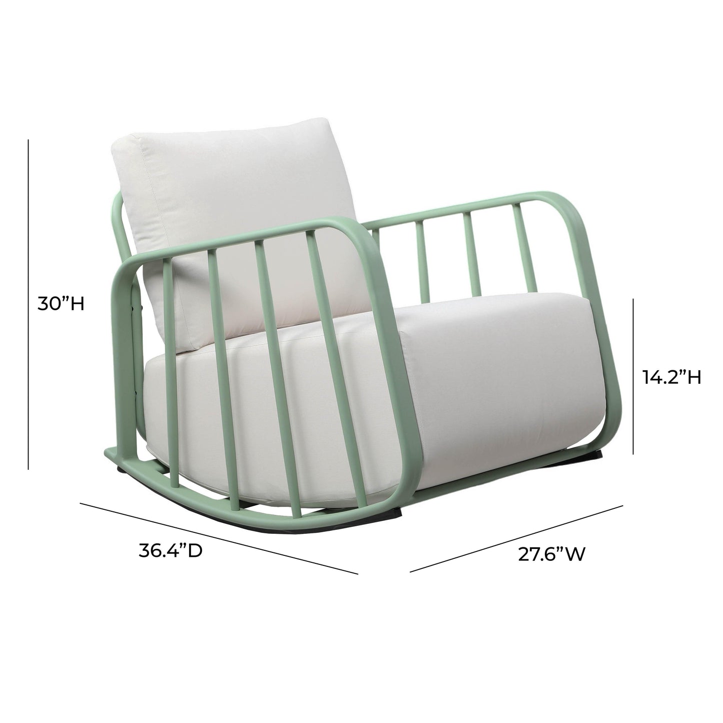 Violette Outdoor Rocking Chair Mint Green by Tov Furniture