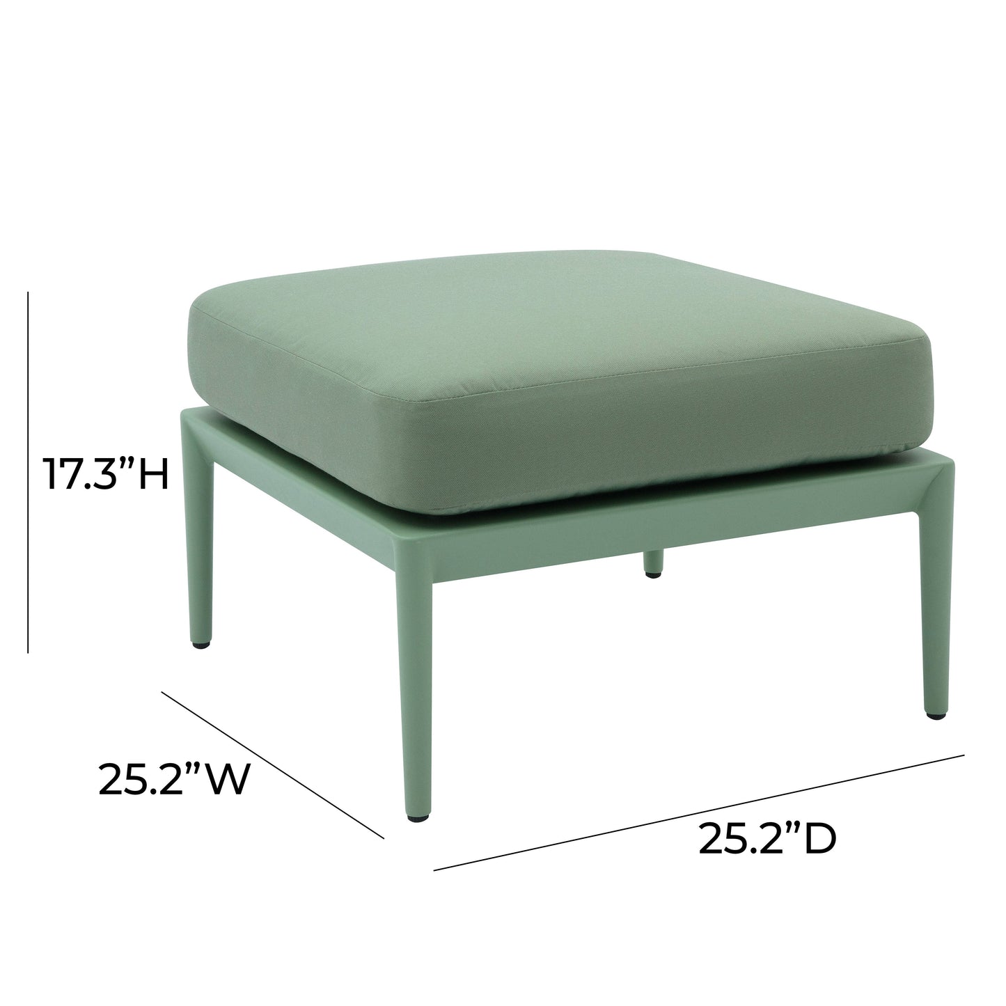 Kapri Outdoor Ottoman Moss Green by Tov Furniture