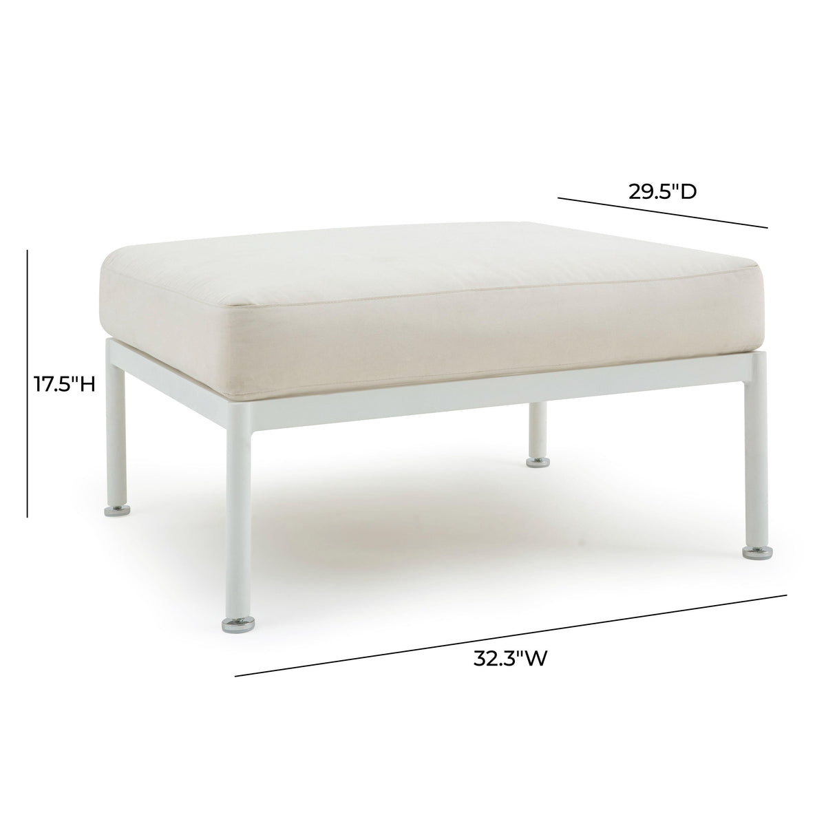 Dunes Cream Outdoor Ottoman by TOV Furniture – photo 6 of 6