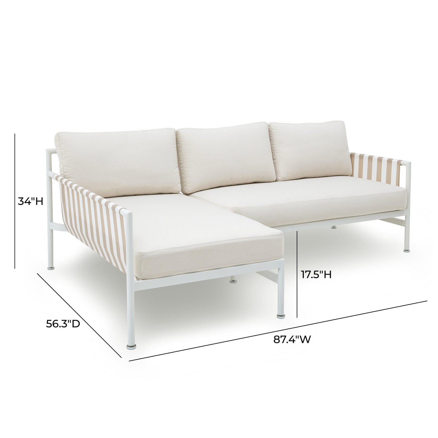 Dunes 2 Piece Cream Outdoor L Shaped Sectional by TOV O68967 O68970