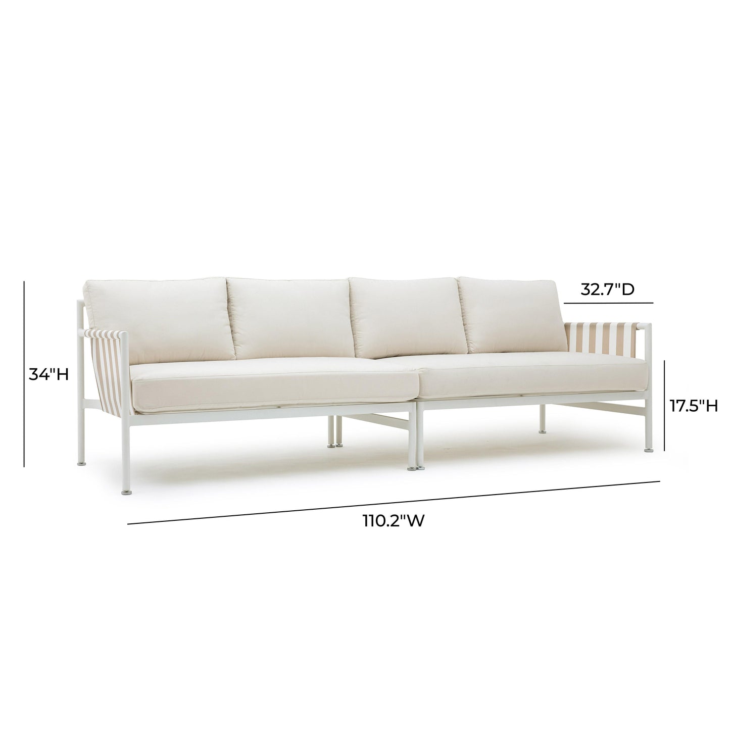 Dunes Cream Outdoor 110 Sofa by TOV O68969 O68970