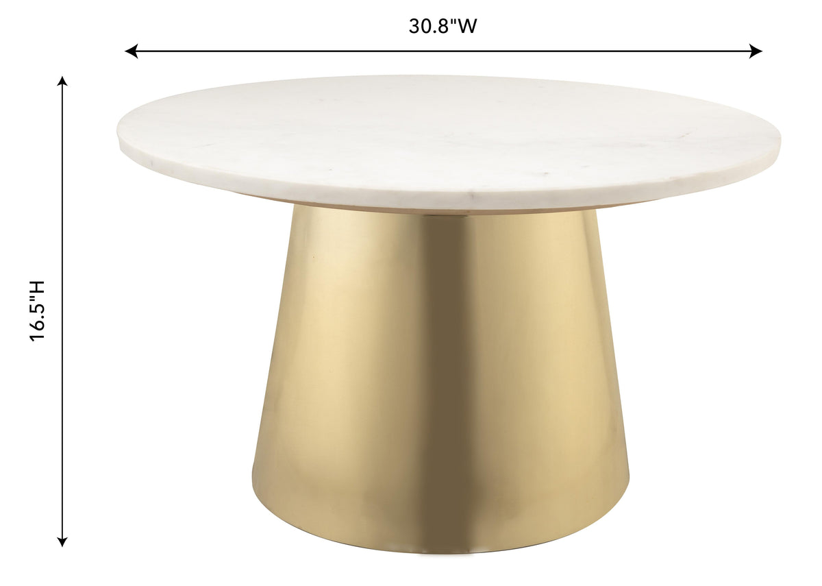 Bleeker 31" Marble Round Coffee Table by TOV Furniture – photo 5 of 5