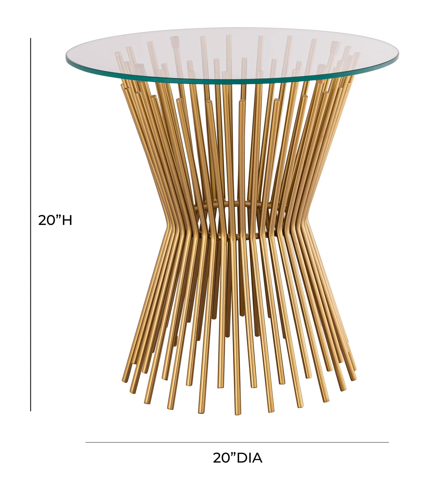 Grace Glass Round Side Table Gold - ON FINAL SALE by Tov Furniture
