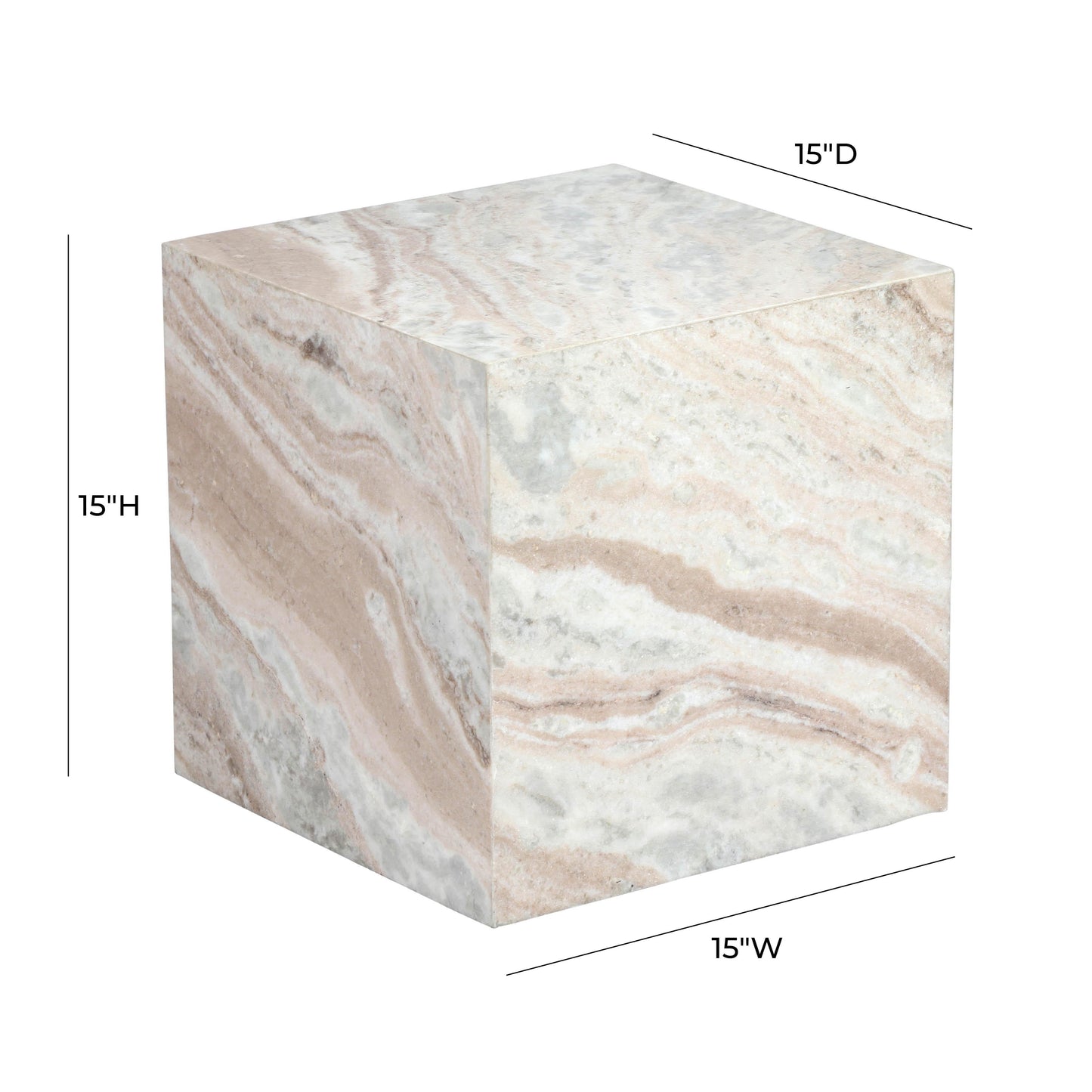 Keira Marble Side Table Natural Marble by Tov Furniture