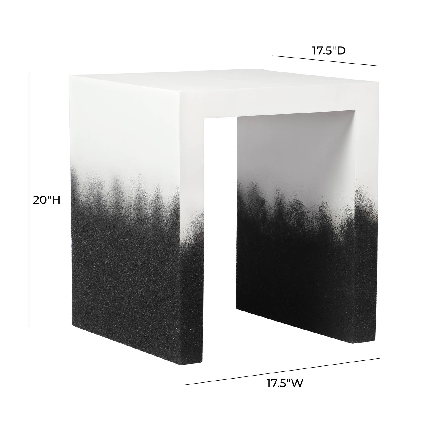 Matra Black and White End Table Black and White by Tov Furniture