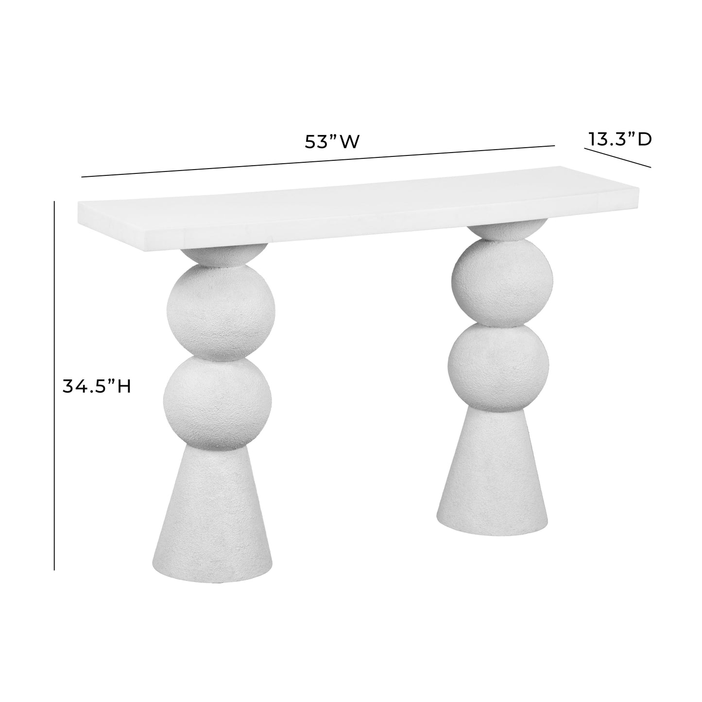 Lupita 53" White Console Table White by Tov Furniture