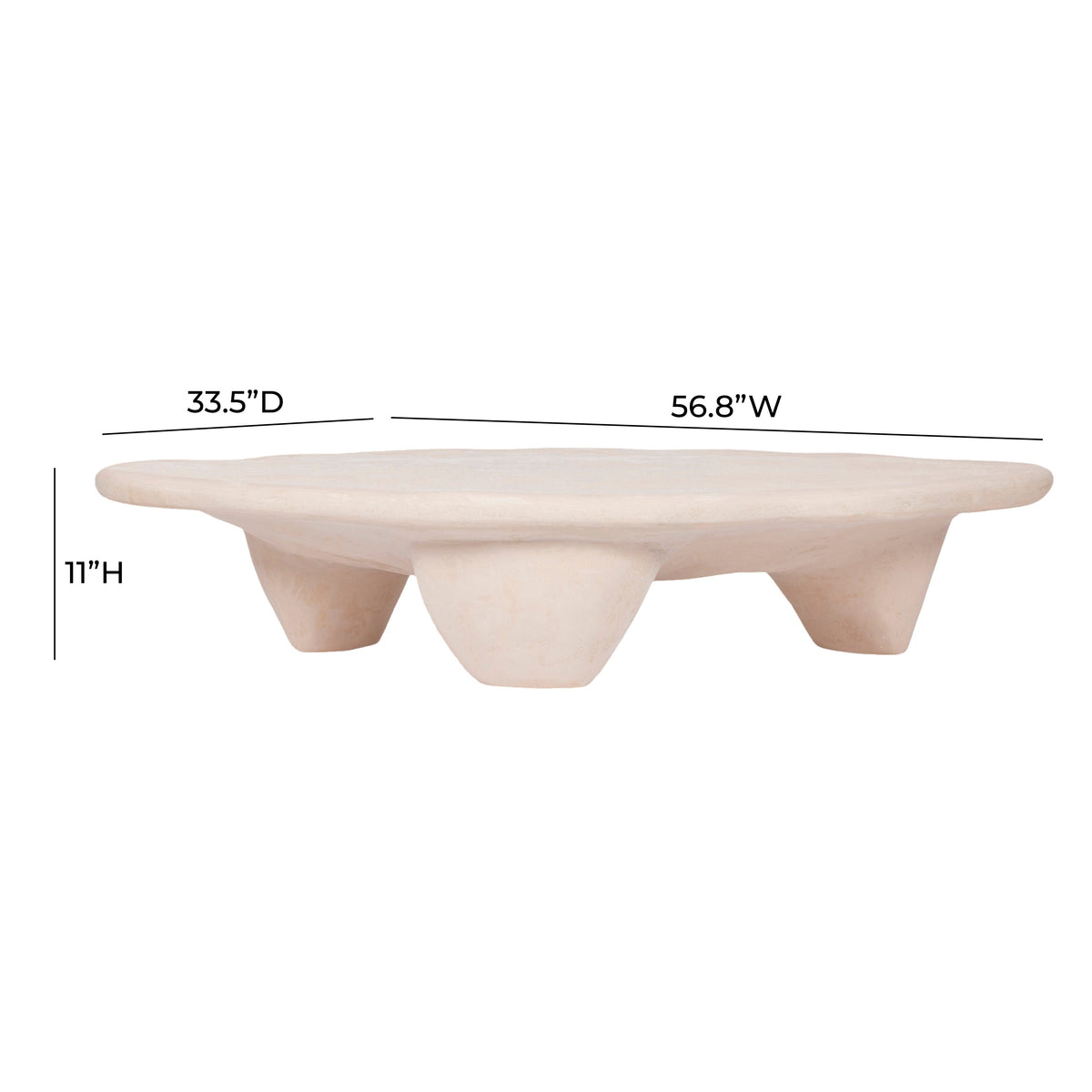 Athen 57" Nude Faux Stone Coffee Table by TOV Furniture – photo 8 of 8