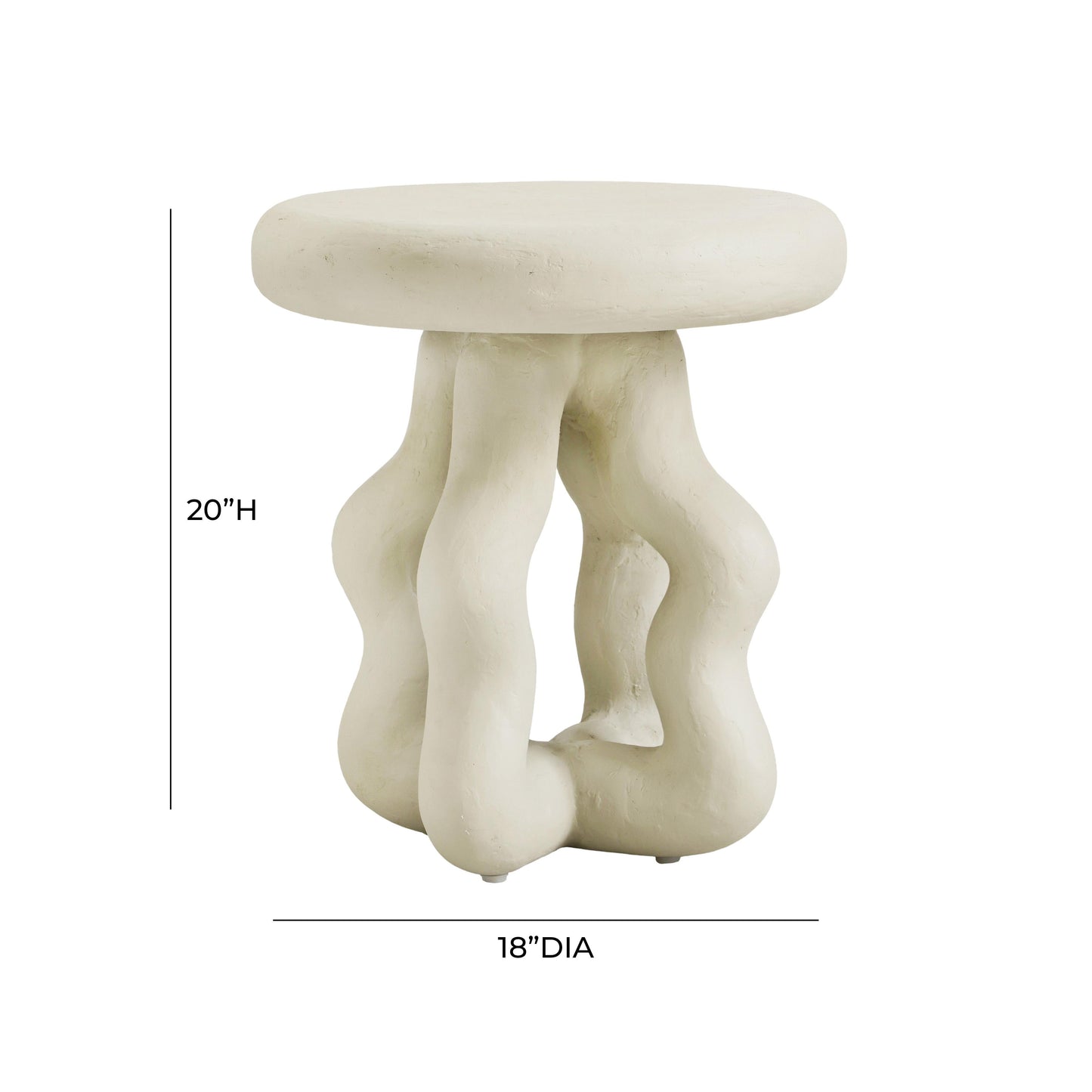 Maddie Cream Textured Side Table Cream by Tov Furniture