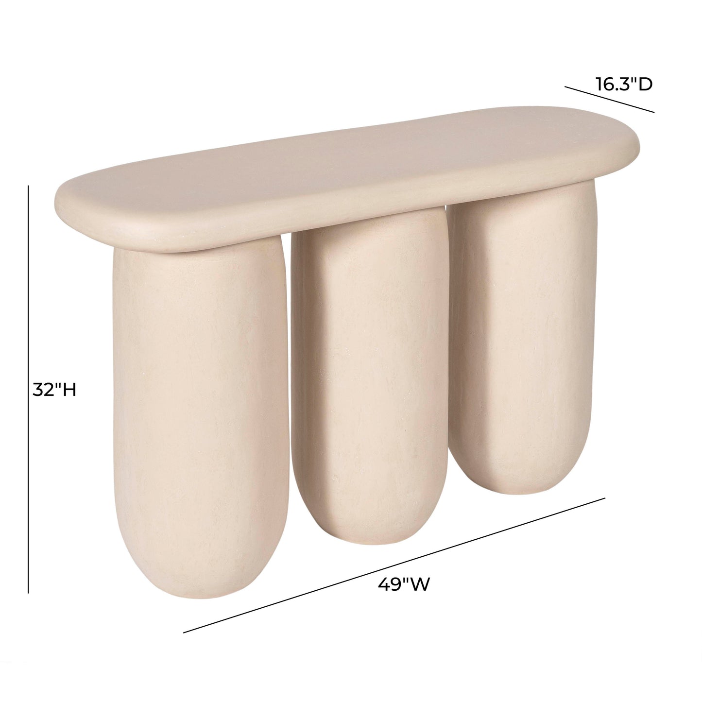 Rahul 49" Textured Console Table Cream by Tov Furniture