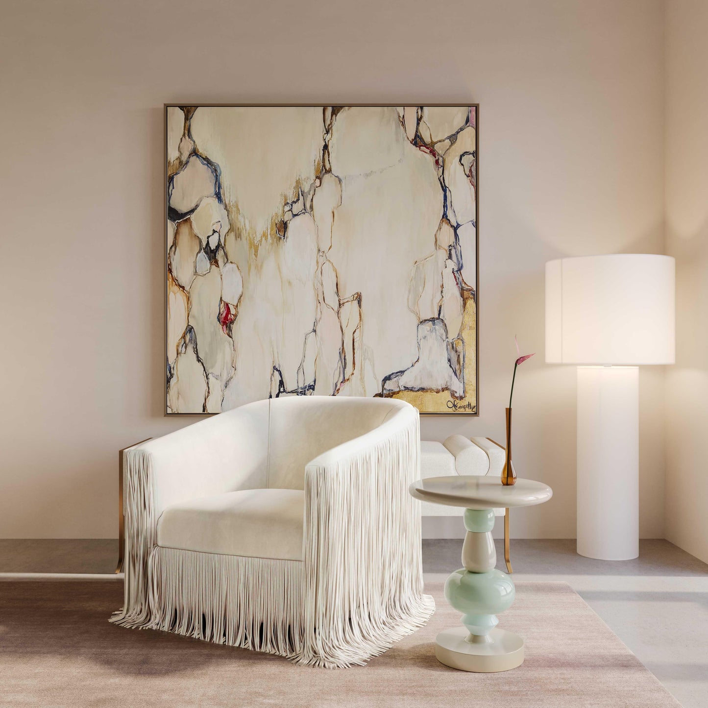 Totem Side Table Ocean Tones by Tov Furniture