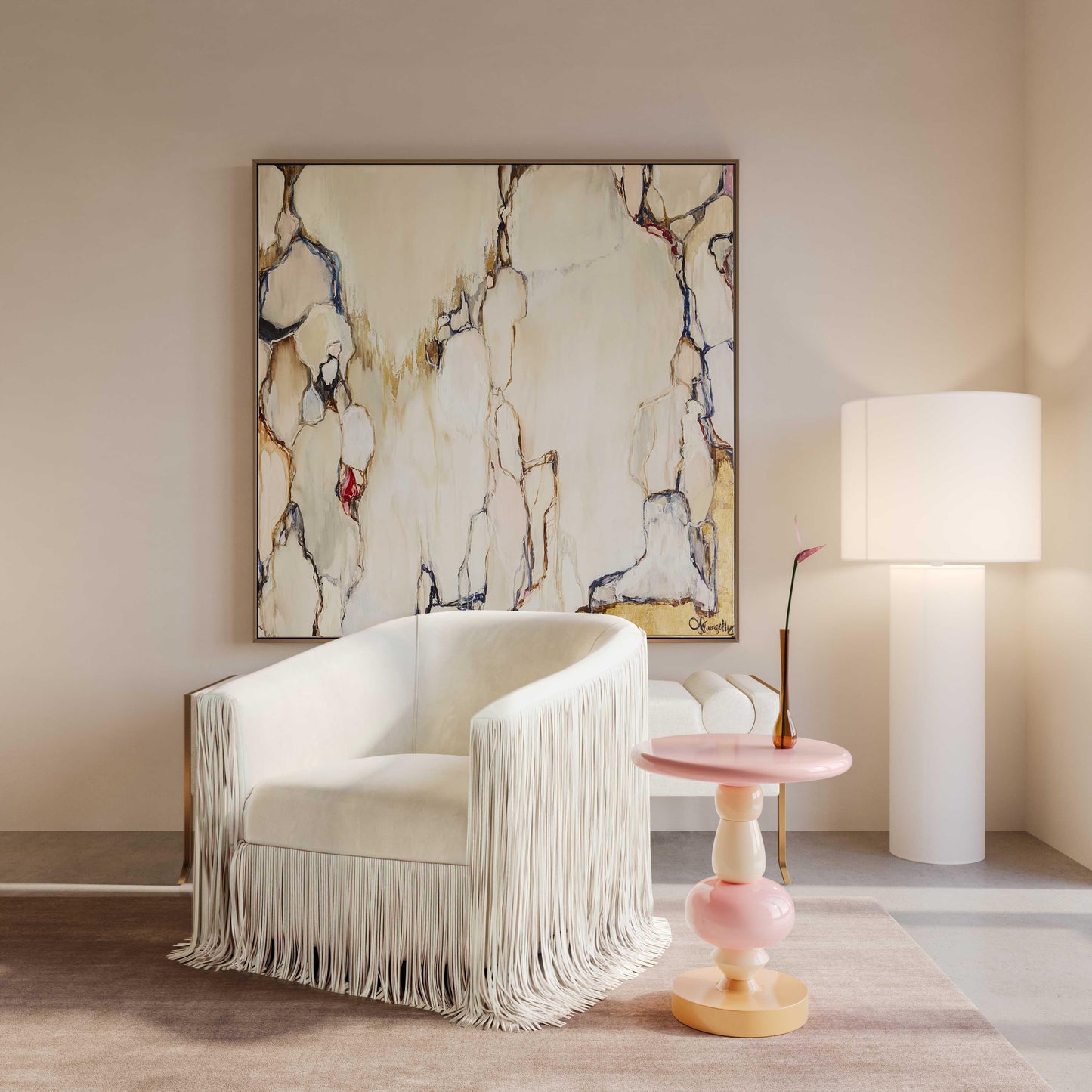 Totem Side Table Earth Tones by Tov Furniture