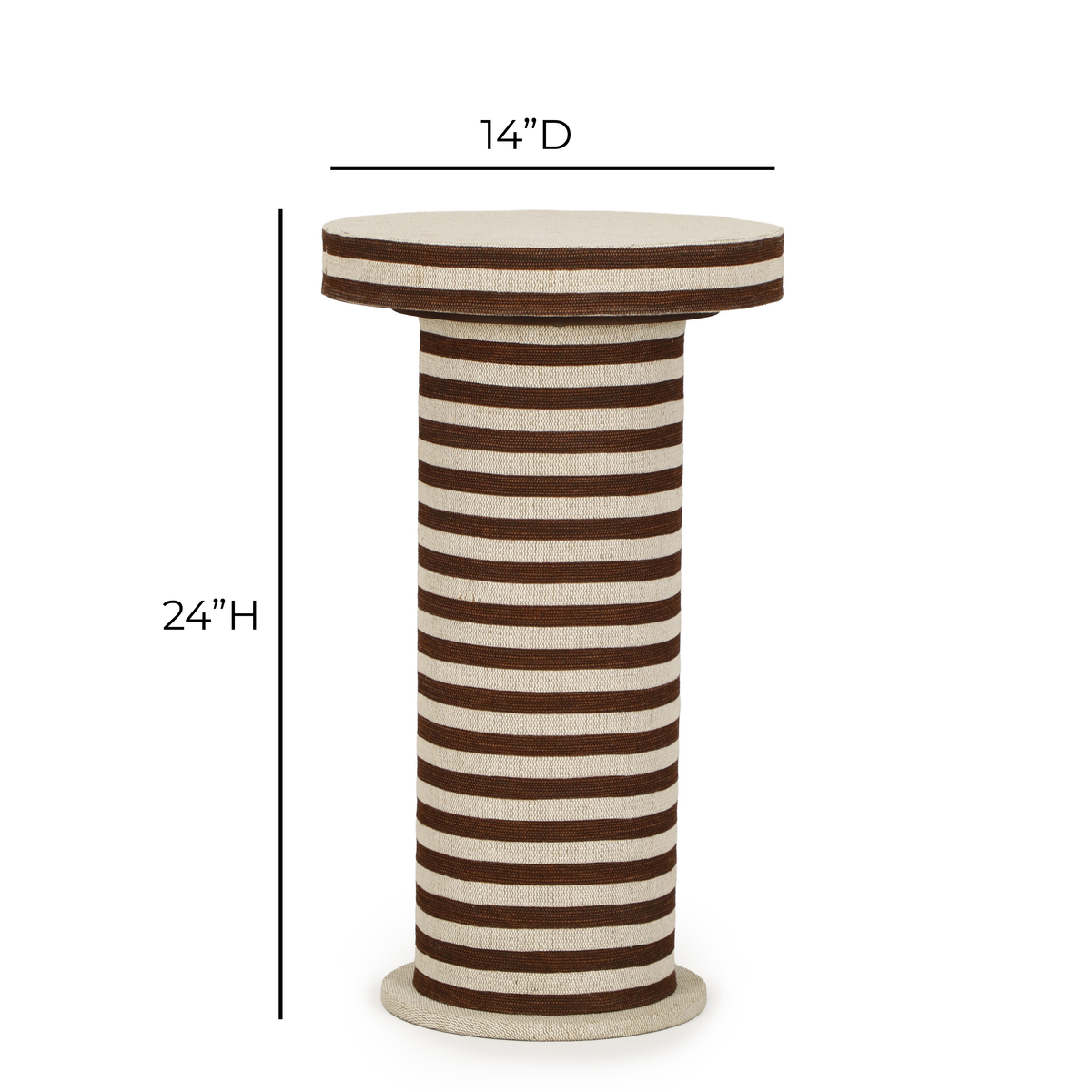 Lyra Natural Striped Cotton Jute Contract-Grade Side Table by TOV Furniture – photo 7 of 7