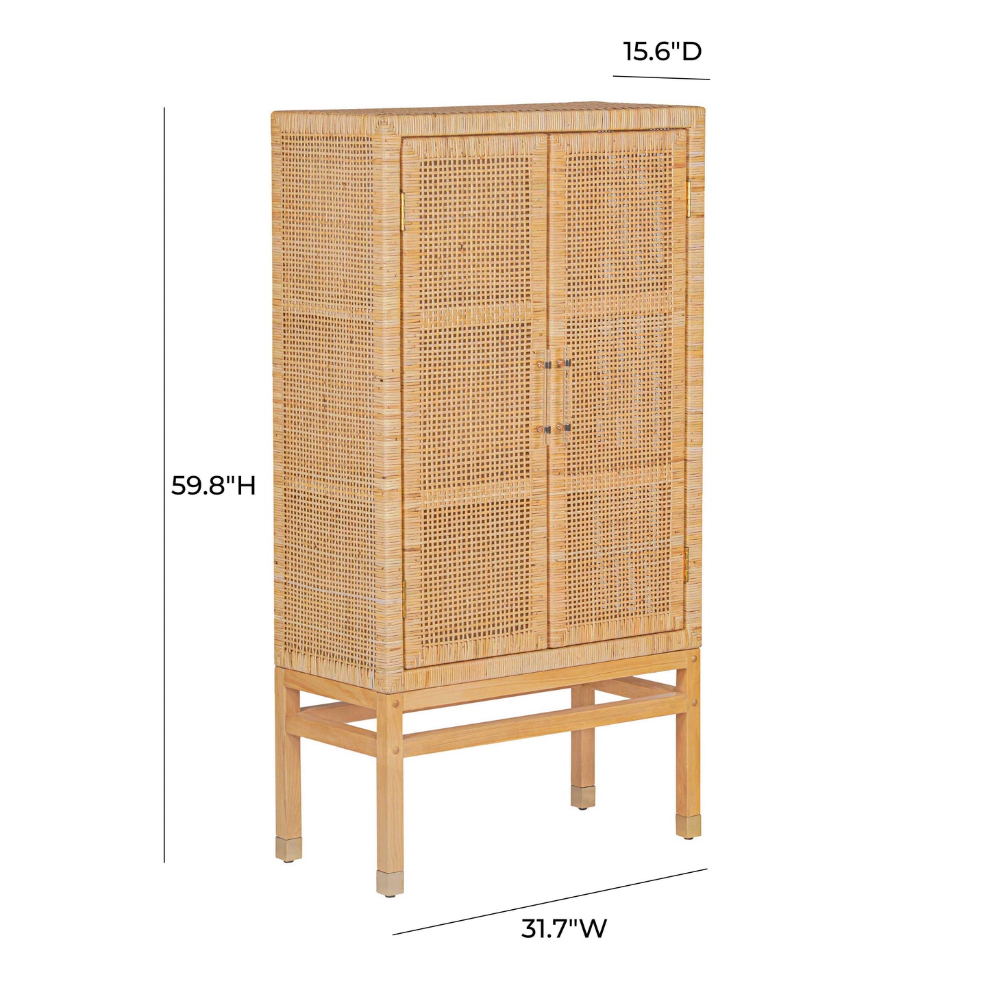 Amara Woven Rattan Cabinet Natural by Tov Furniture