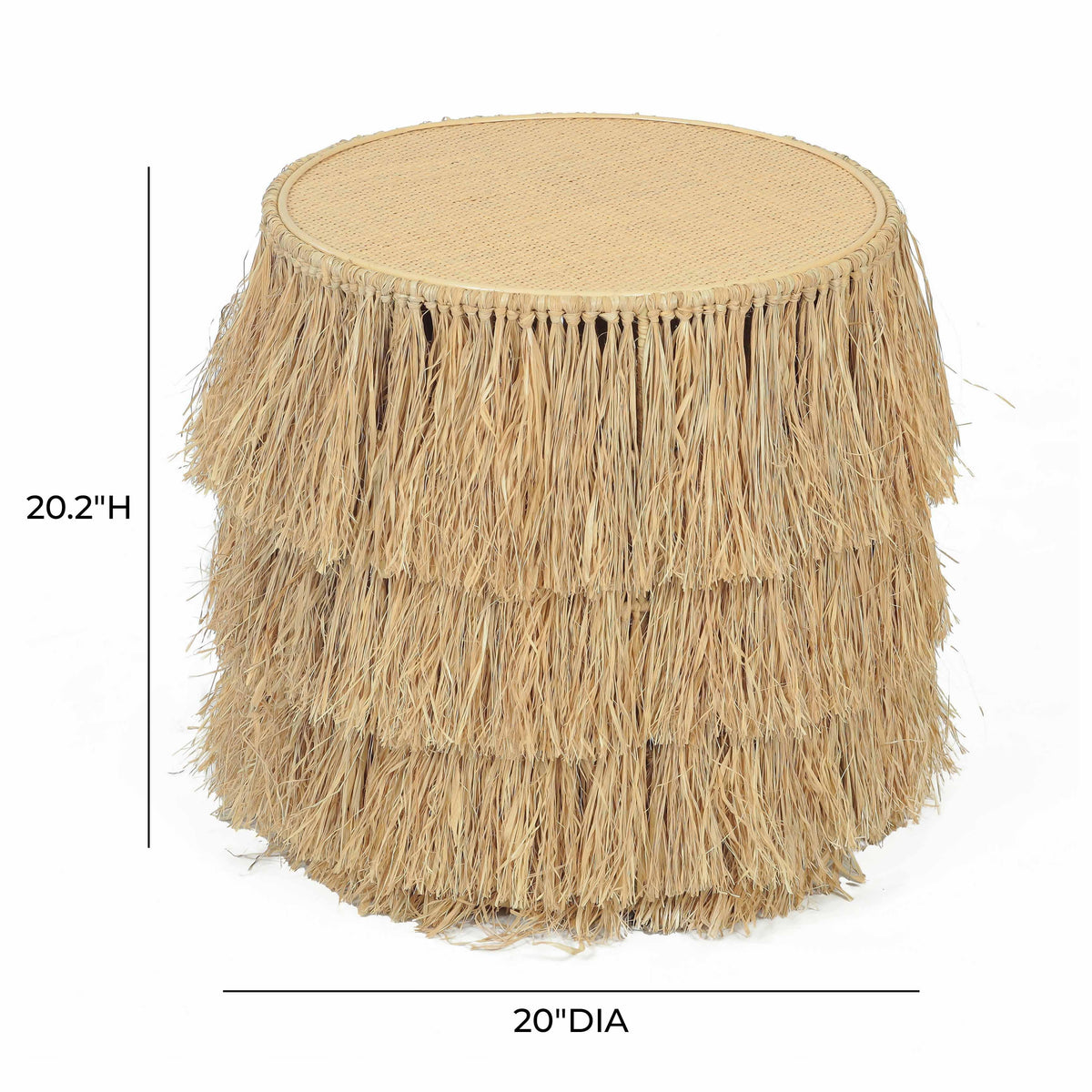 Luau Natural Rattan Round End Table by TOV Furniture – photo 6 of 6