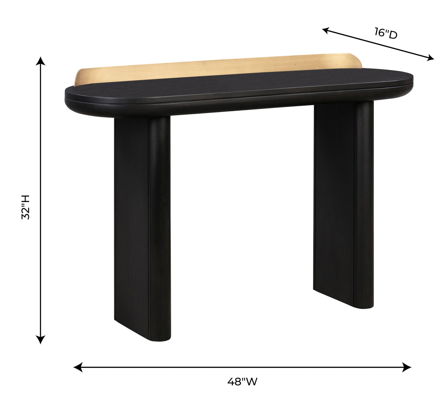 Braden 48" Desk/Console Table Black by Tov Furniture