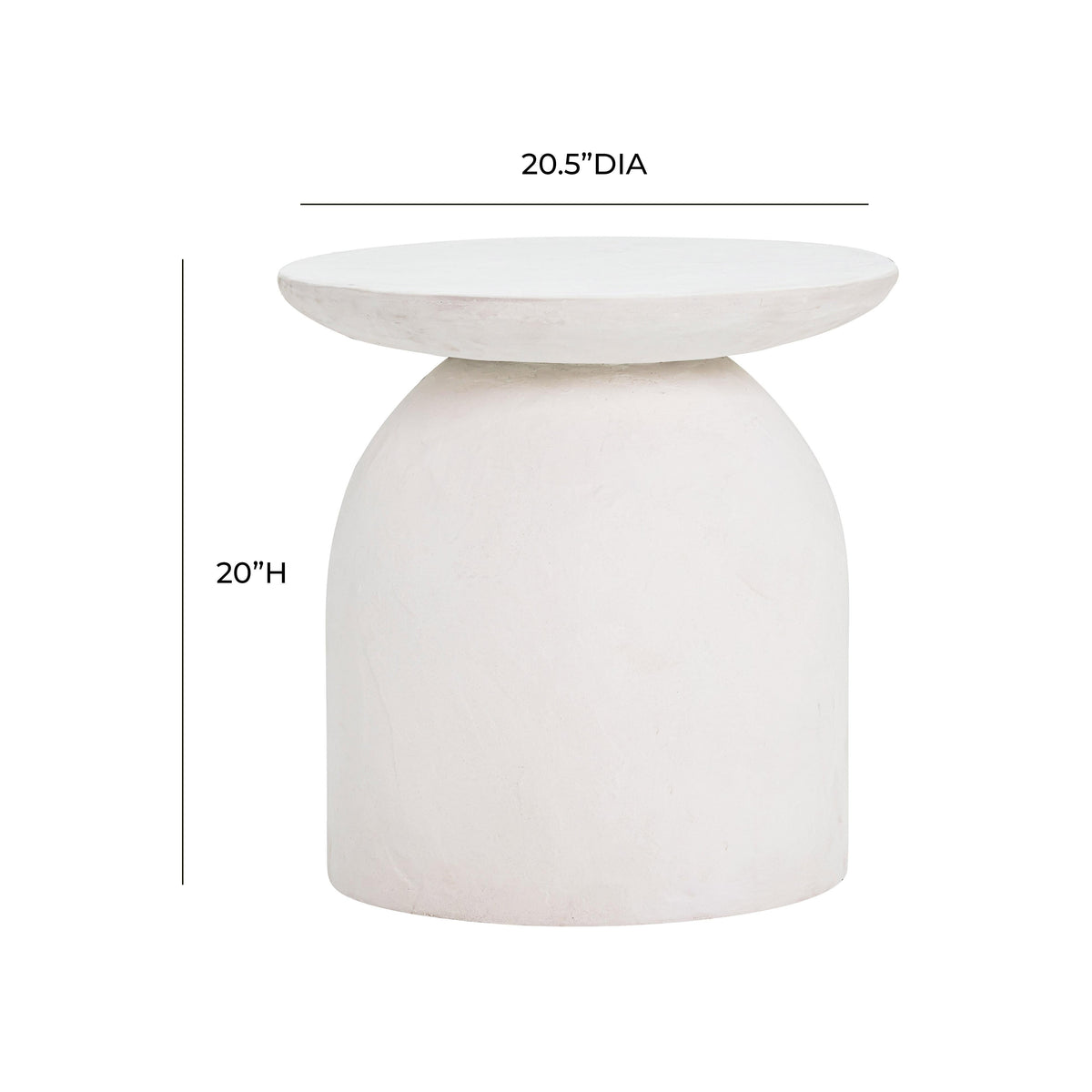 Aloe White Indoor/Outdoor Concrete Side Table by TOV Furniture – photo 7 of 7