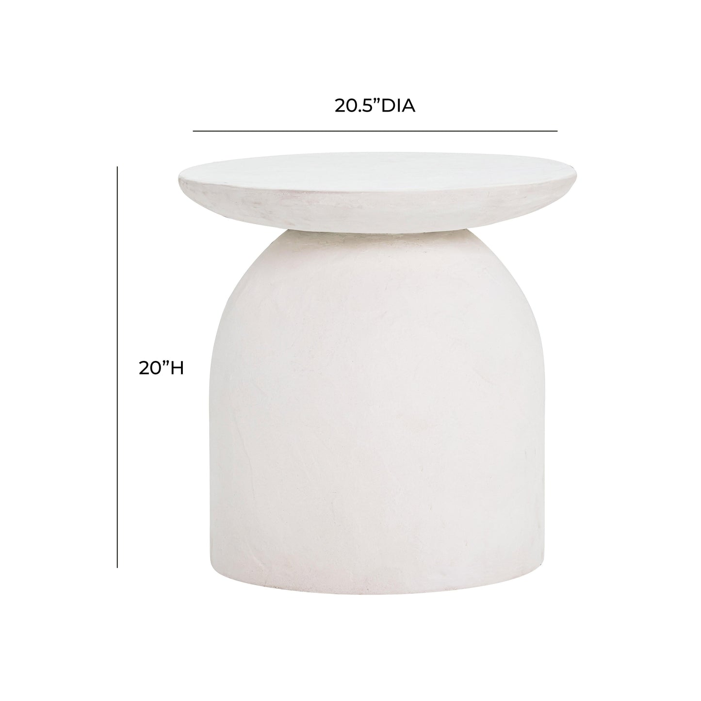 Aloe White Indoor/Outdoor Concrete Side Table White by Tov Furniture