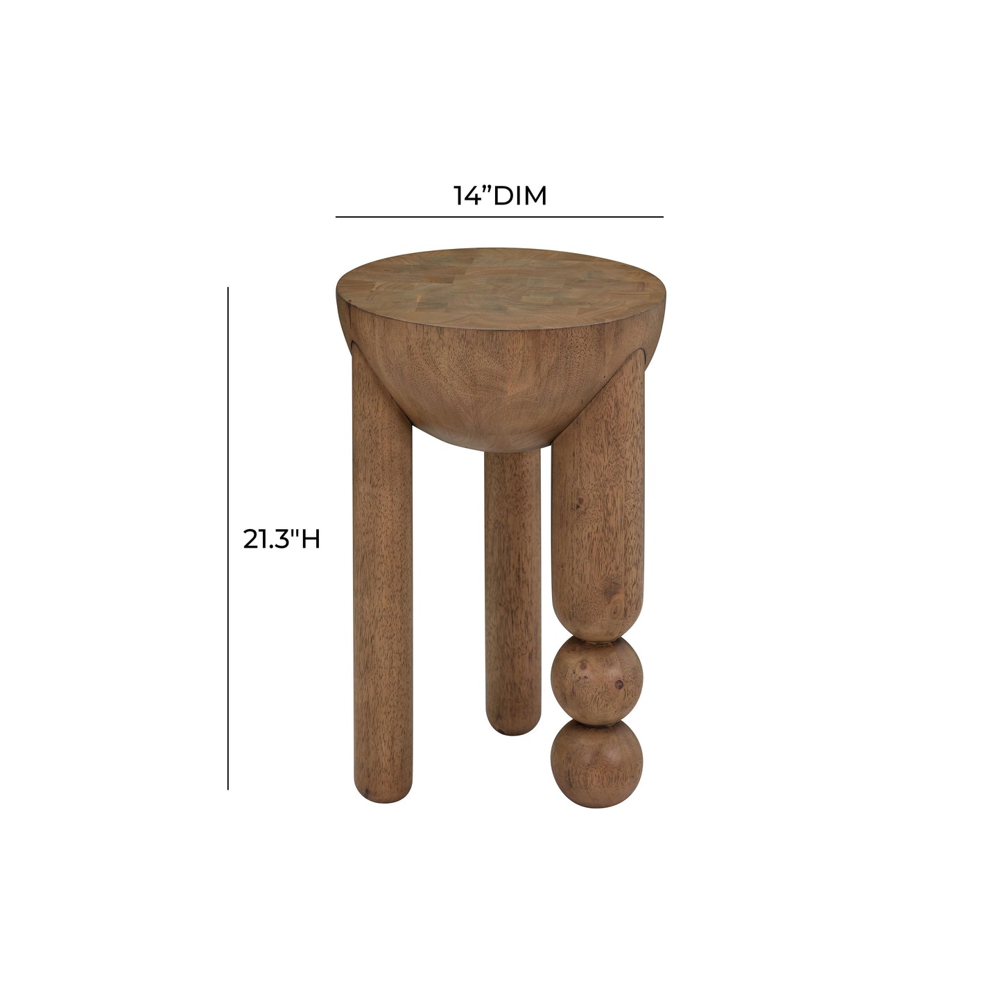 Morse Wooden Accent Table Cognac by Tov Furniture