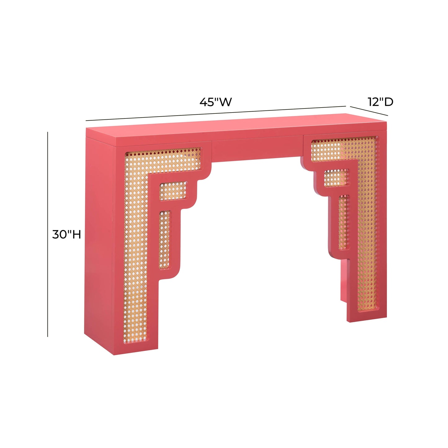Suzie 45" Rattan Console Table Pink by Tov Furniture