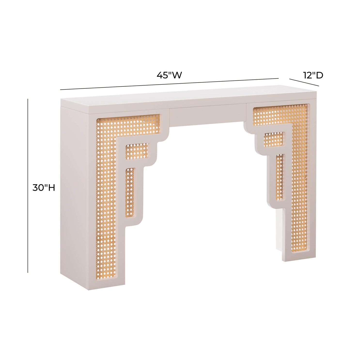 Suzie 45" Rattan Console Table Cream by Tov Furniture