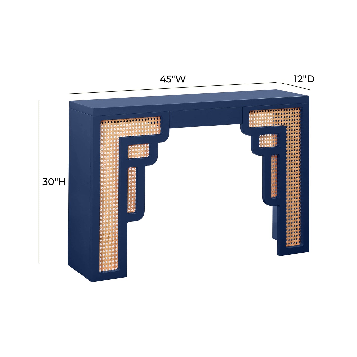 Suzie 45" Rattan Console Table Navy by Tov Furniture