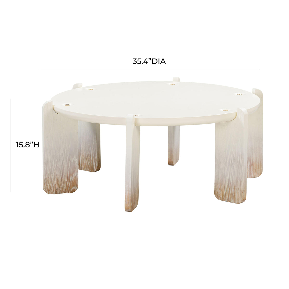 Gloria 35" Cream Oak Round Coffee Table by TOV Furniture – photo 7 of 7