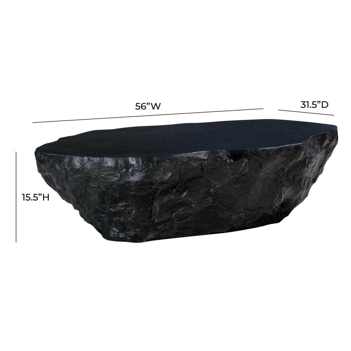 Crag Black Concrete Coffee Table by TOV Furniture – photo 8 of 8