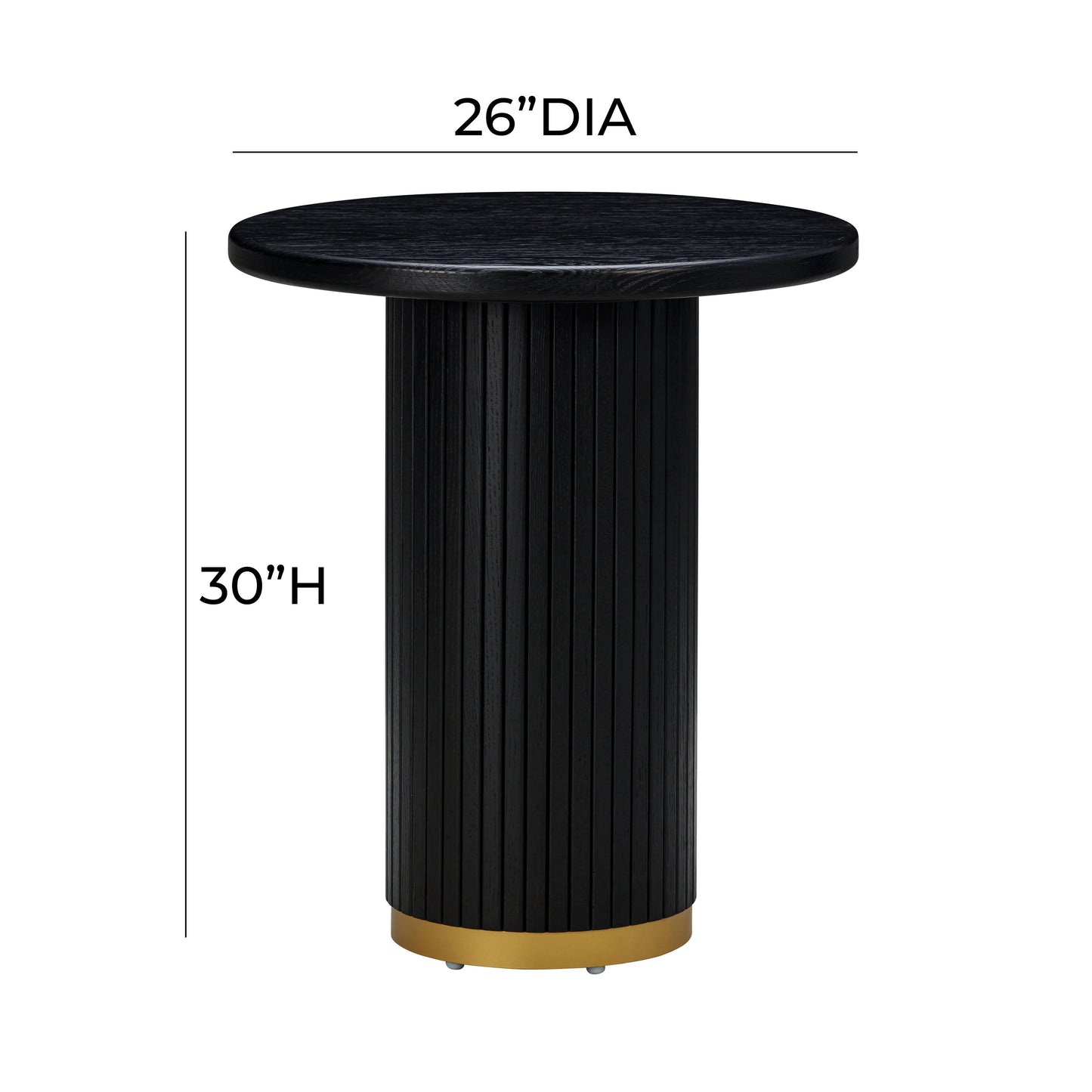 Chelsea Oak Wood Entry Table Black by Tov Furniture