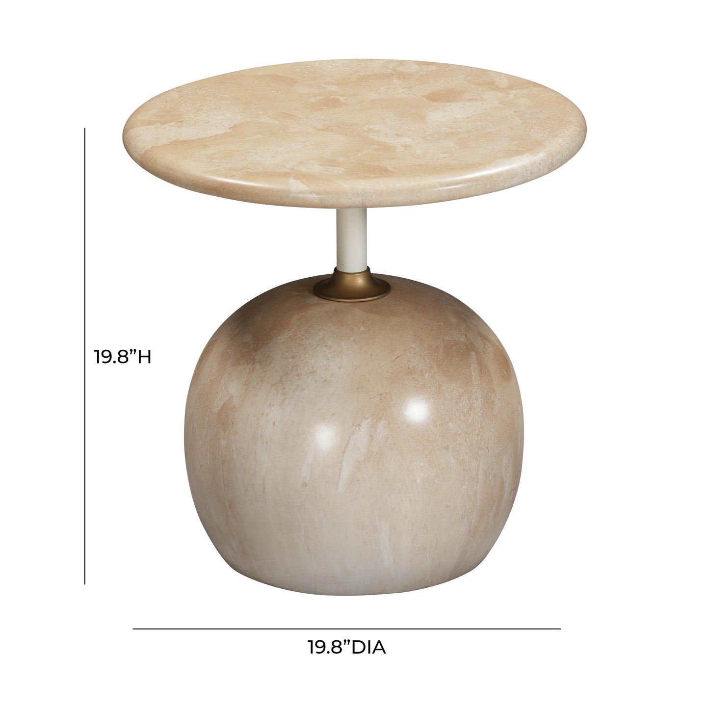 Mire Rose Faux Marble Side Table Rose by Tov Furniture