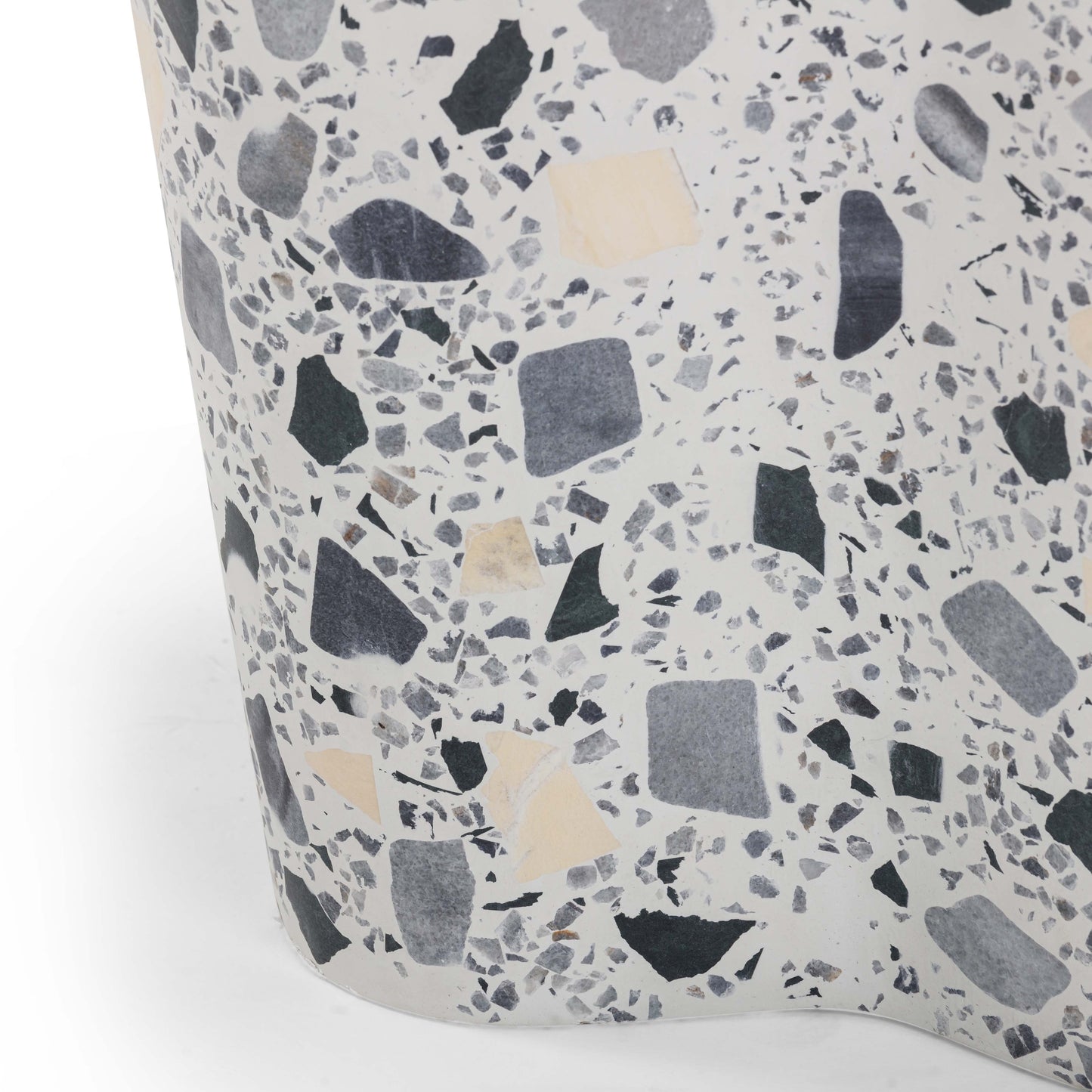 Slab Faux Terrazzo Indoor/Outdoor Side Table Black and White by Tov Furniture
