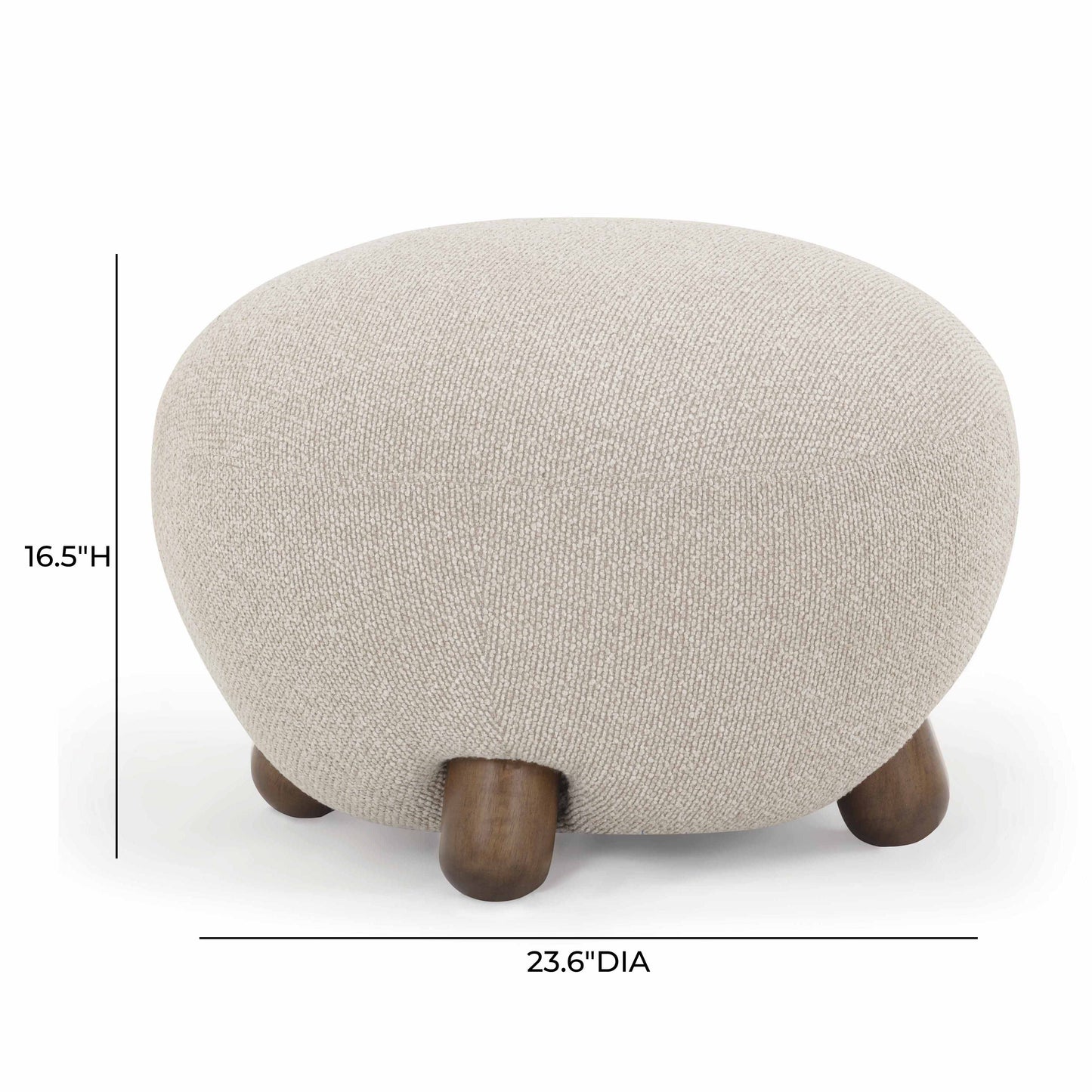 Pucker Warm Grey Performance Boucle Ottoman Warm Grey by Tov Furniture