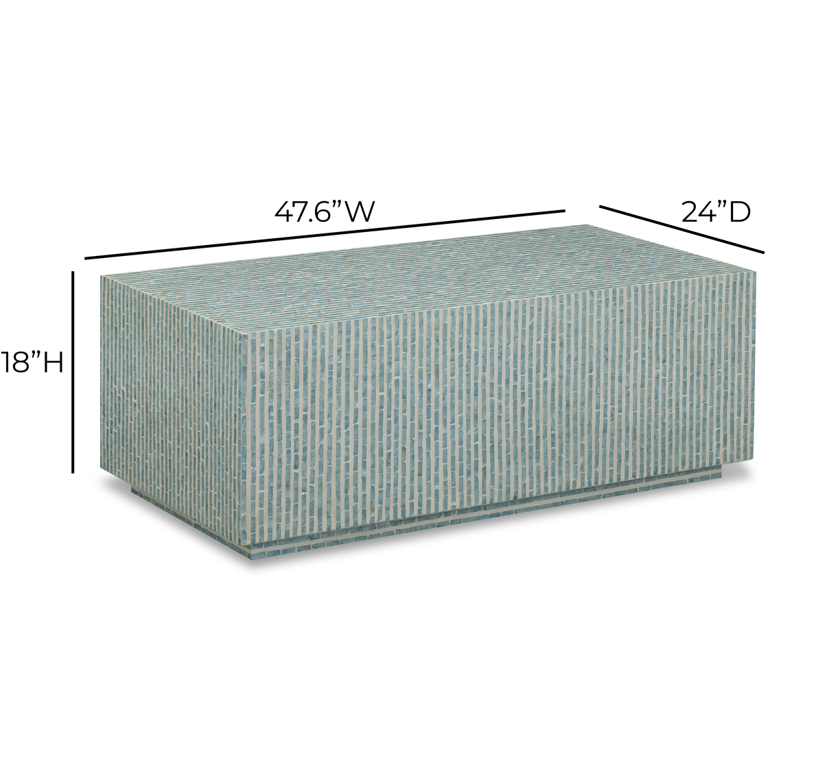 Earl 48" Light Blue Capiz Shell Coffee Table by TOV Furniture – photo 7 of 7